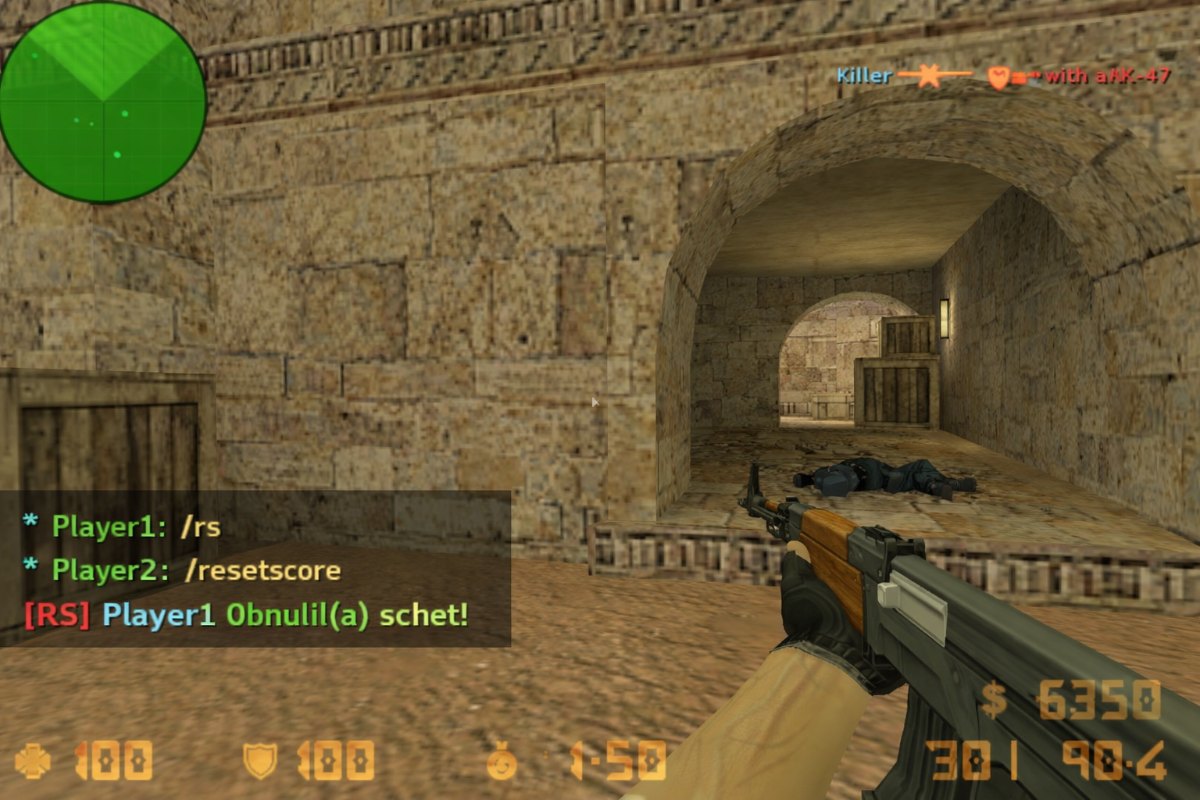 Готовый плагин AMX Mod X для CS 1.6: обнуляет счёт